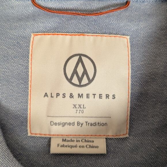 Alps & Meters Merino Wool Cotton Utility Shirt Blue Gray XXL Outdoor Workwear - Picture 3 of 16